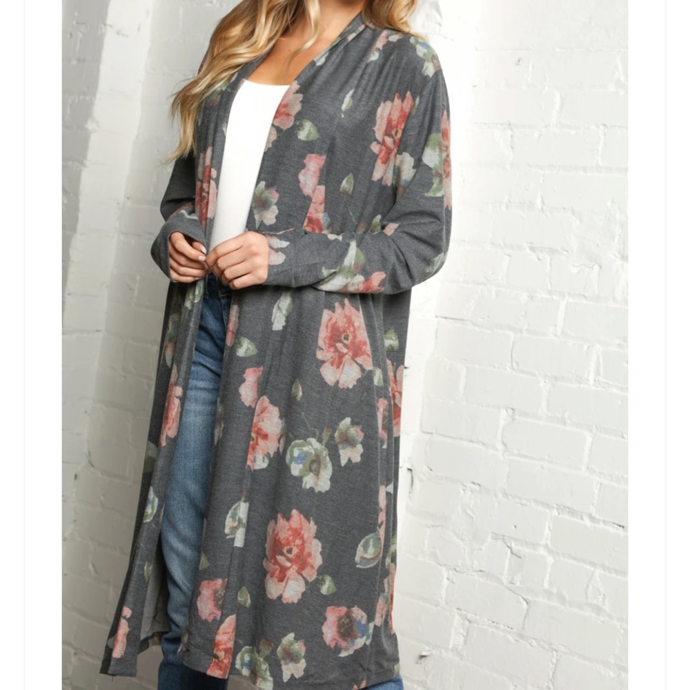 "Priced to liquidate" Navy Flower Cardigan